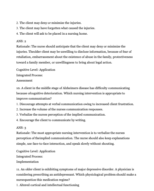 Test Bank Essentials of Psychiatric Mental Health Nursing 8th Edition: Concepts of Care in Evidence by Morgan Townsend